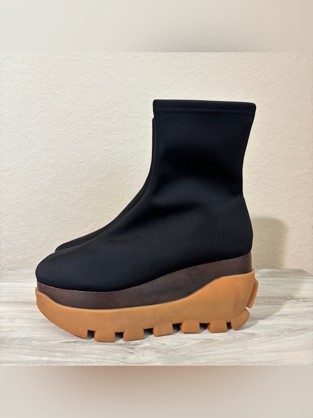 Free People x Jeffrey Campbell City Slicker Flatform Ankle Boots Black Size 9.5 - Picture 4 of 9